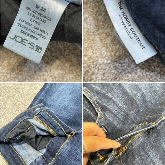 Joes the honey bootcut jeans sz 28W mid rise dark wash stretch frayed hem jeans - Picture 11 of 12